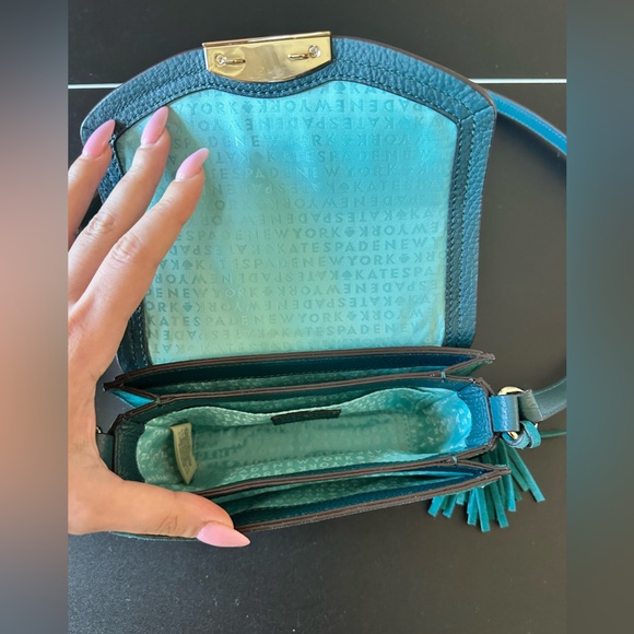 Kate Spade Teal Crossbody Bag with Tassel - Picture 4 of 12